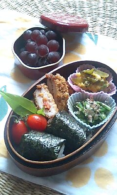 夏至の頃の幼稚園児のための和風弁当