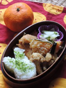 もうすぐ節分！の頃の幼稚園児のための和風弁当