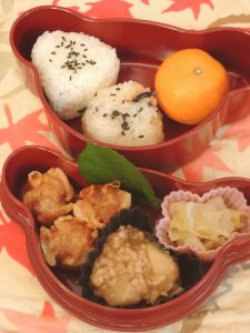 明日は大雪の頃の幼稚園児のための和風弁当